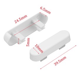 ZYAMY 24PCS Window Drain Cover Replacement Plastic Accessories 40x10x6.5mm Glossy Decorative Drain Window Drain Replacement Wiper Hole Cover White