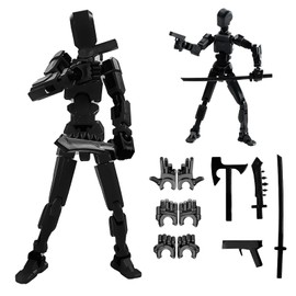 DANONI Titan 13 Action Figure, Lucky Robot 13 Action Figure, 3D Printed Action Figure,Dummy Robot 13 Action Figure, Multi Jointed Action Figures for Stop Motion Animation (Black)