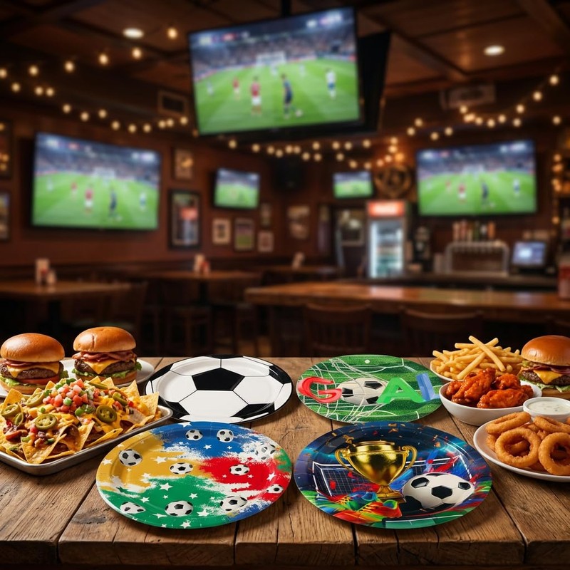 50PCS 9 INCH Soccer Birthday Plates – Party Paper Plates