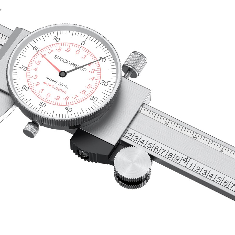 HDLNKAK Dial Caliper 0-6"/150mm Dual Reading Scale, Inch/Metric SAE Standard,