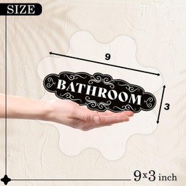 Bathroom Sign for Door, 9x3 Dibond Self-Adhesive Restroom Sign