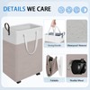 HomeHacks 75L Rolling Laundry Basket with Wheels, Collapsible & Waterproof