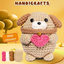 AURAFUL Crochet Kit for Beginners, Easy Crochet Starter Kit with Step-by-Step Video Tutorials, Complete DIY Crochet Kits Animals for Adults