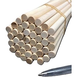 Trustleaf 10mm x 300mm Birch Hardwood Wooden Craft Sticks/Dowels - Seconds* - Pack of 5 Dowels