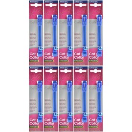 10 Pack x - Ancol - Gloss Reflective Cat Collar Blue