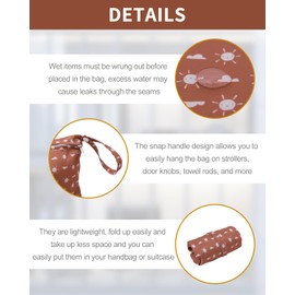 babygoal Travel Laundry Bags 2 Pack, Ideal for Travel, Gym and Swimming-Washable Waterproof Wet Dry Bags for Dirty Clothes, Bathing Suits and Swimsuits(sun and cloud)