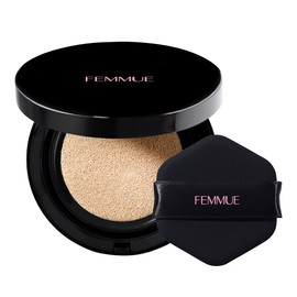 FEMMUE SPF25 PA++ Everglow Cushion, Natural Beige, Bright, Foundation with Case and Puff, Cushion Foundation, Genuine Japanese Product, 0.5 oz (15 g)