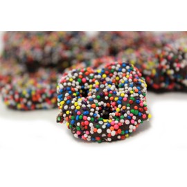 Rainbow Nonpareils Dark Chocolate Covered Pretzels by It's Delish, 2 lbs Bulk Bag – Sweet & Salty Mini Pretzel Bite Size Pretzels Non Pareil Coated – Dairy-Free, Certified Kosher Parve