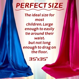 Geyoga 9 Pcs Fabric Play Scarves Rainbow Play Silks Square Dance Scarves Creative Pretend Juggling Dress Magician Tricks Performance Props Accessories 35 x 35 Inch, 9 Colors