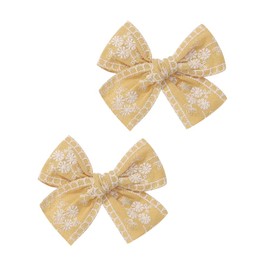 BOENBE LOVED Fairy Hairpins Bows Hair Baby Girl Hair Clips Lace Embroidery Solid Color Fully Lined Hair Accessories Bows for Girls Baby Infant Toddlers in Pairs (A3)