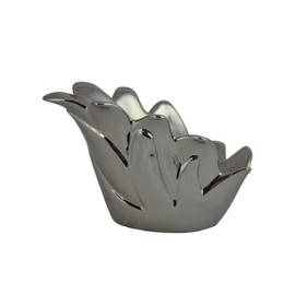 Wine Bodies 8" Polished Silver Leaf Bottle Holder