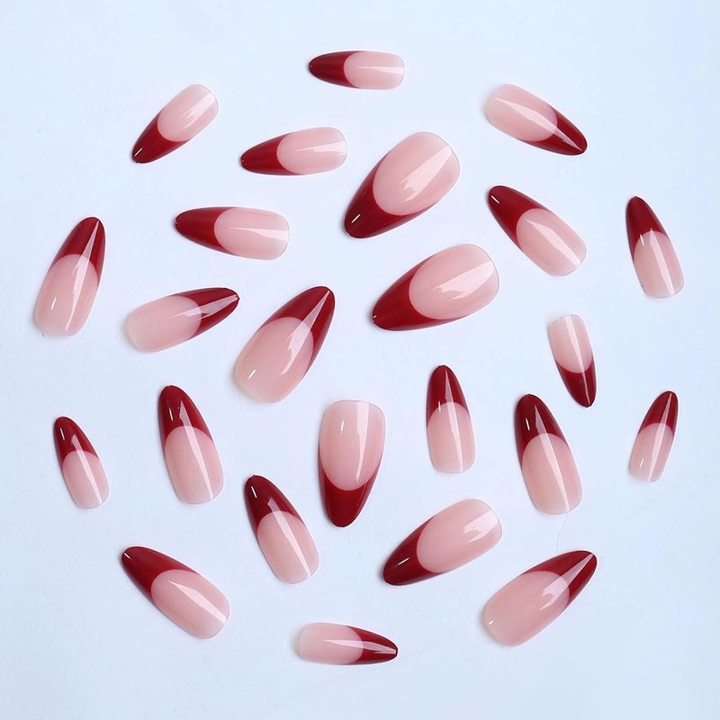 MISUD Press on Nails - Medium Almond Glue on Nails