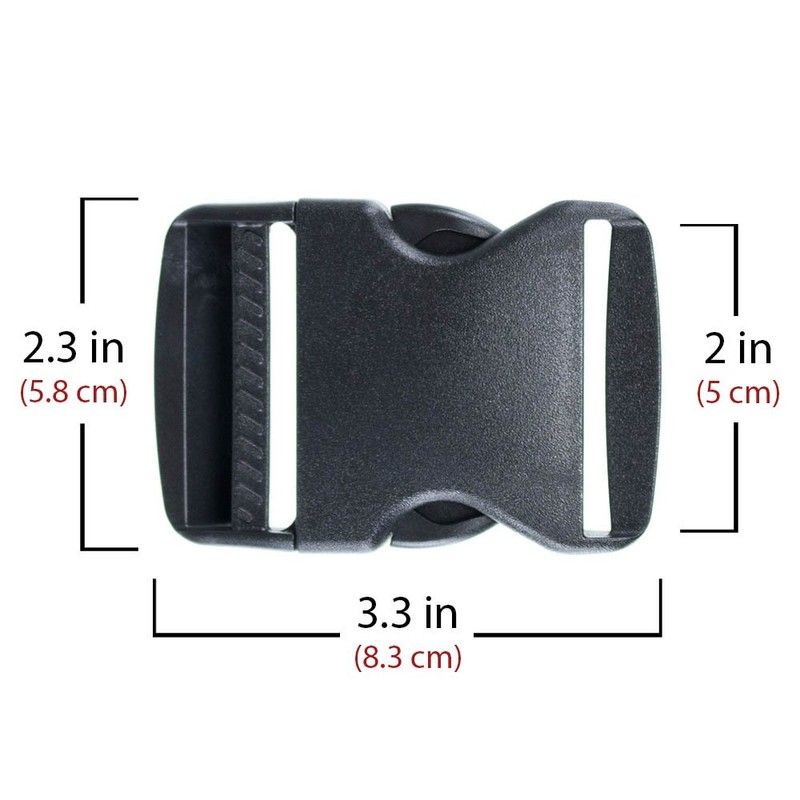 2 Inch Thick Military Grade Black Plastic Buckles - Quick