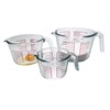 Jsshliom 3 Glass Measuring Cups Set,1,2,4Cups,Borosilicate Glass Liquid Measuring Jug