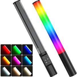Heysliy Light Wand, Portable RGB Studio Light Bar, 1000 Lumens, 2600mAh Rechargeable, Adjustable Brightness & Color, 9 Special Effects, Handheld LED Light Stick for Photography, Videography, Gaming