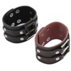 2pcs Wide PU Leather Bracelet Wrist Cuffs Punk Cuff Bracelet