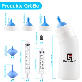 Gufastoe Pet Breeding Bottle, Kitten Puppy Feeding Bottles, Puppy Bottles for Breastfeeding Kit, with Feeding Nipple and Syringes for Puppies, Dogs, Cats or Other Pets, Pack of 15, Blue