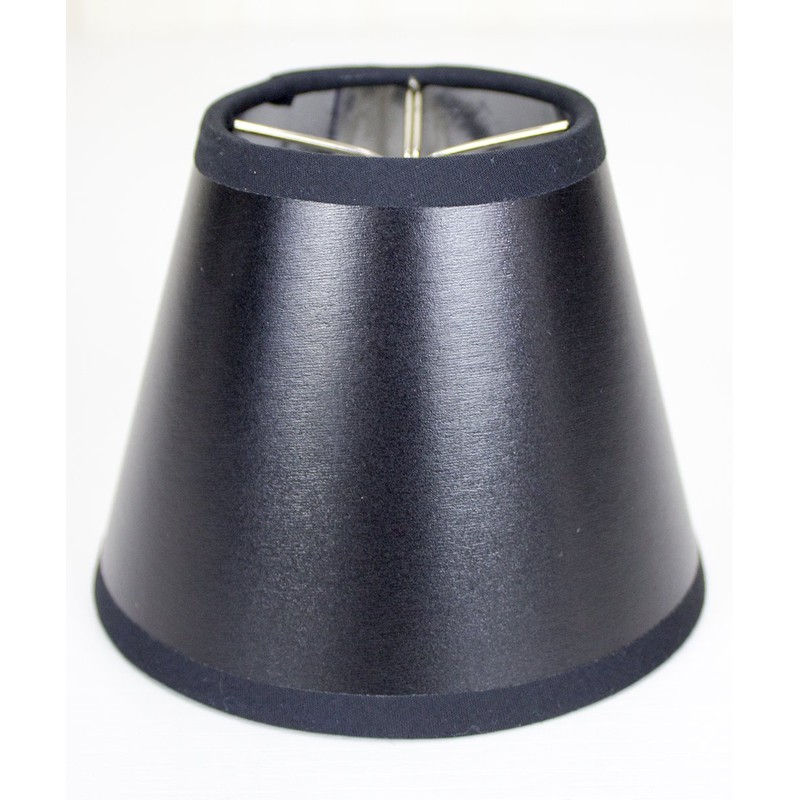 Set of 6 Black Parchment Silver-Lined Chandelier Lampshade 3x5x4