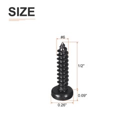 DTGN #4x1/2" Phillips Pan Head Self-tapping Screw - 50Pack - Black Oxide Carbon Steel Sheet Metal Screws Wood Screws