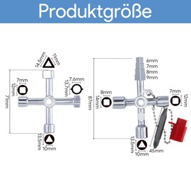 Qiuruoo Construction Machinery Key Set, Multifunctional Square Key and Tap Key for Controlling Radiators, Vent Valves, Taps (Pack of 8)
