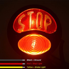 NATGIC Motorcycle Brake Light, 12V Universal Motorcycle Tail Light Vintage Retro Look Rear Lights License Holder Tail Light for All Types of Modified Motorcycles and Bicycles - Black