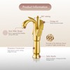 Cinwiny Swan Faucet Bathroom Sink Faucet Polished Gold Swan Shaped
