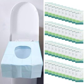 Toilettenauflage Einweg, Einweg Toilettensitzbezug,40 Stück Spülbare Toilette Auflage Toilettensitzbezüge für Reisen,öffentliche Toiletten