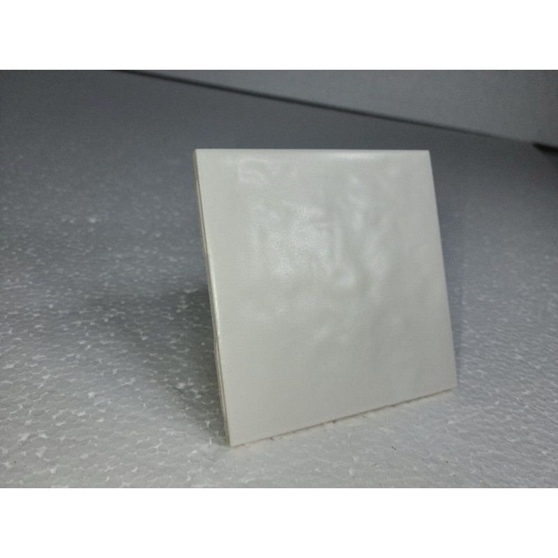 Snow White Vintage White Ceramic Tile 4.25 in Rippled Matte