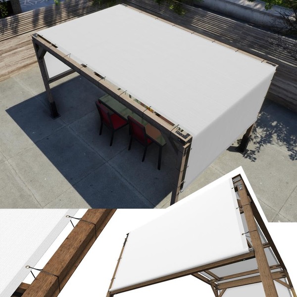 Amgo 9' W x 9' L White Pergola UPF50 Sun