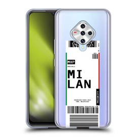 Head Case Designs Milan Italy Luggage Tag Soft Gel Cover and Matching Wallpaper Compatible with Vivo X50e 5G