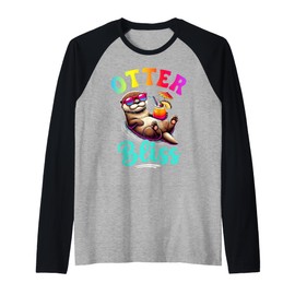 Funny Otter Bliss Cute Tropical Animal For Kids Raglan Baseball Tee