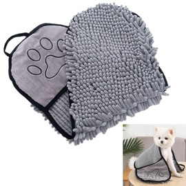 Smaoqingji Hundehandtuch Extra Saugfähig Hundehandtücher - 1 Stück, Grau, Super Saugfähiges Handtuch, Mikrofaser Badetuch für Haustiere Hunde, Katzen und Andere Kleintiere