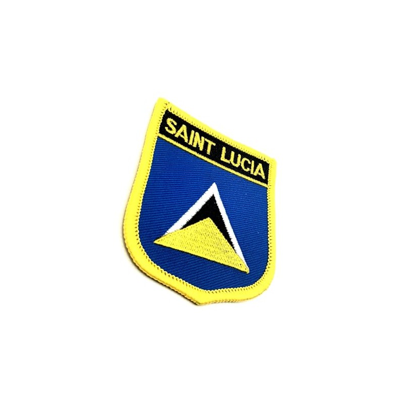 Saint Lucia Caribbean Flag Iron On Embroidered Fabric Sew On
