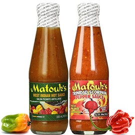 Matouk's West Indian Hot and Trinidad Scorpion Pepper Sauce 10oz (Pack of 2)