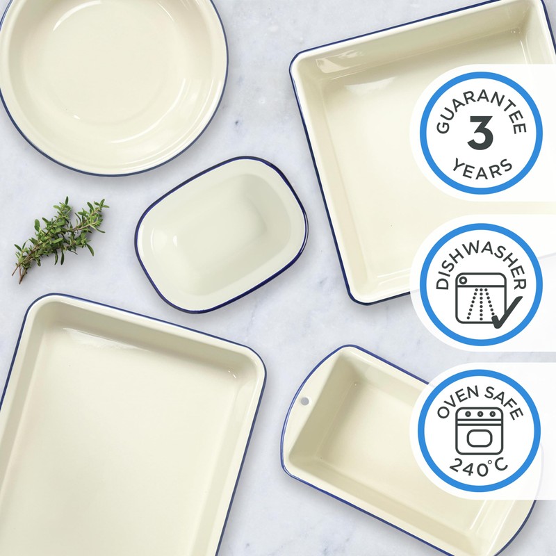 Wiltshire Enamel Pie Dishes, White (4 Piece Set)