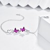 MEDWISE Butterfly Purple Crystal Bracelet 925 Sterling Silver Butterfly Bracelets