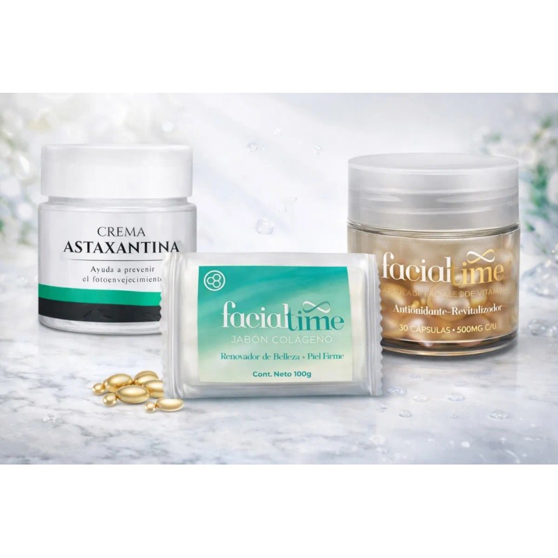 Crema Astaxantina Cápsulas Vitamina Jabón Colágeno Todo Tipo Piel Día