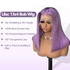 Light Purple Short Bob Wigs Human Hair 13x4 HD Frontal