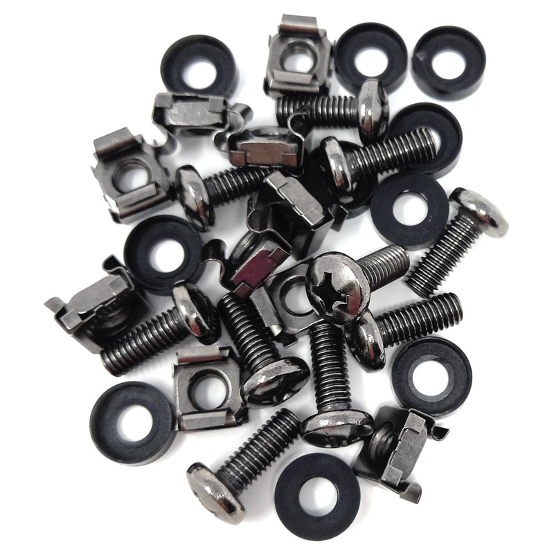 10pcs. M6 Rack Fixing Set, Captive Cage Nuts Bolts Screws