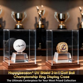 Happyseason 2-in-1 Golf Ball & Championship Ring Case Display