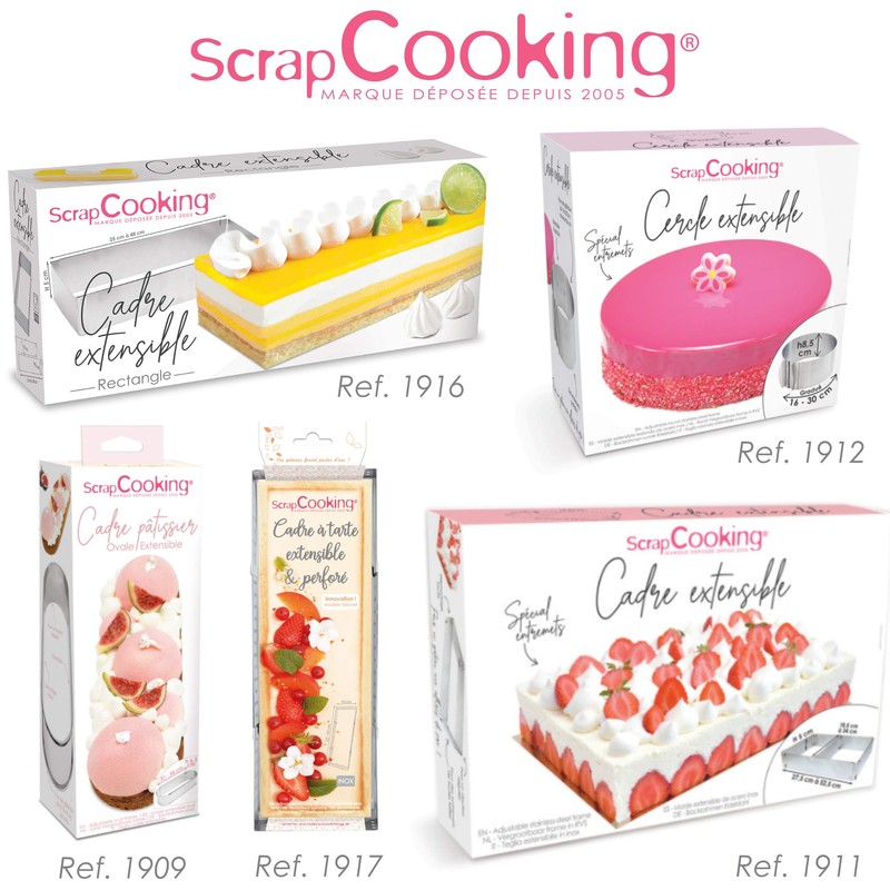 ScrapCooking 1916 Stainless Steel Rectangular Baking Tin Extendable from 25
