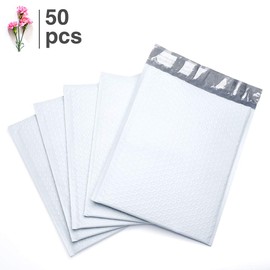 Fuxury Bubble Mailer, 6x10 Inch Bubble Mailers 50 Pack, Self-Seal Adhesive Padded Envelopes, Water Resistant Mailers, Shipping Envelopes for Packaging, Small Business, Mailing,Bulk White#0