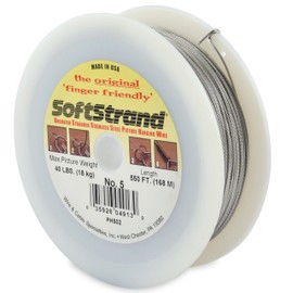 WCS Softstrand Uncoated Stranded Stainless Steel Picture Wrapping Wire, Size #5, 40 lb / 18 kg, Stainless