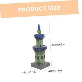 Mobestech Fish Tank Decoration Resin Craft Tower Figurine for Aquarium Landscaping Vivid Decorative Tower Ornament for Home Office Portable Resin Craft for Natural Appeal