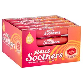 HALLS Halls Soothers Peach And Raspberry 45 g, Pack of 20