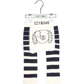 Pavilion Gift Company Dog-Blue 6-12 Month Soft & Stretchy Baby Striped Leggings, 6-12 Months