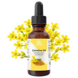 Relaxcation Pure Camelina Oil | Cold Pressed Natural Oil for Face, Hair, Nails & Body | Lightweight Extract to Promote Elasticity & Softness | Vegan, Hexane-Free, Unrefined (2 oz)