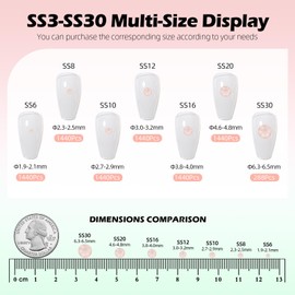 MEIBITE Meibite Mocha Lt.red Flatback Rhinestones, Glass Rhinestones for Nail Art and Craft, Glue Fix, Loose Crystal Gemstones(Mocha Lt.red, SS12, 1440pcs, 2.9-3.0mm)