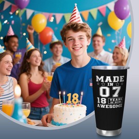 RUIYIMOEO 18th Birthday Gift for Him, 18 Year Old Gifts for Him Coffee Mugs, Son Brother Boyfriend Gift Tumbler, 20oz Coffee Tumbler for 18 Year