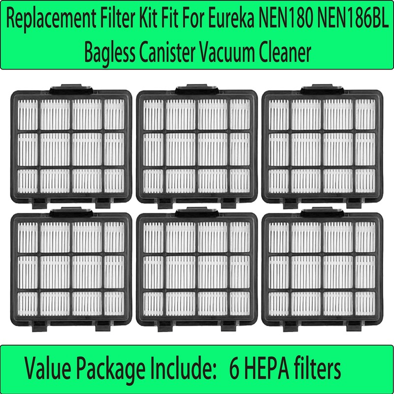 6 Pack HEPA Filters Replacement Set Compatible with Eureka NEN180